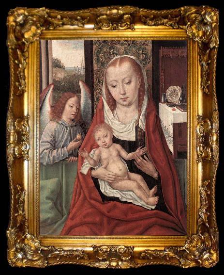 framed  Master of the Saint Ursula Legend Virgin and Child with an Angel, ta009-2